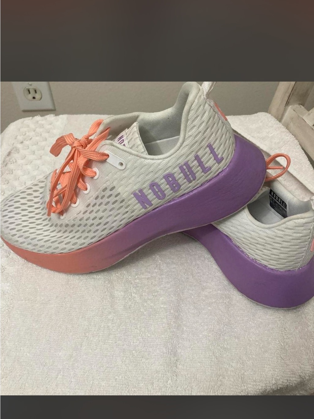 NOBULL Women's Gradient Platform Trainer in White, Coral & Lavender